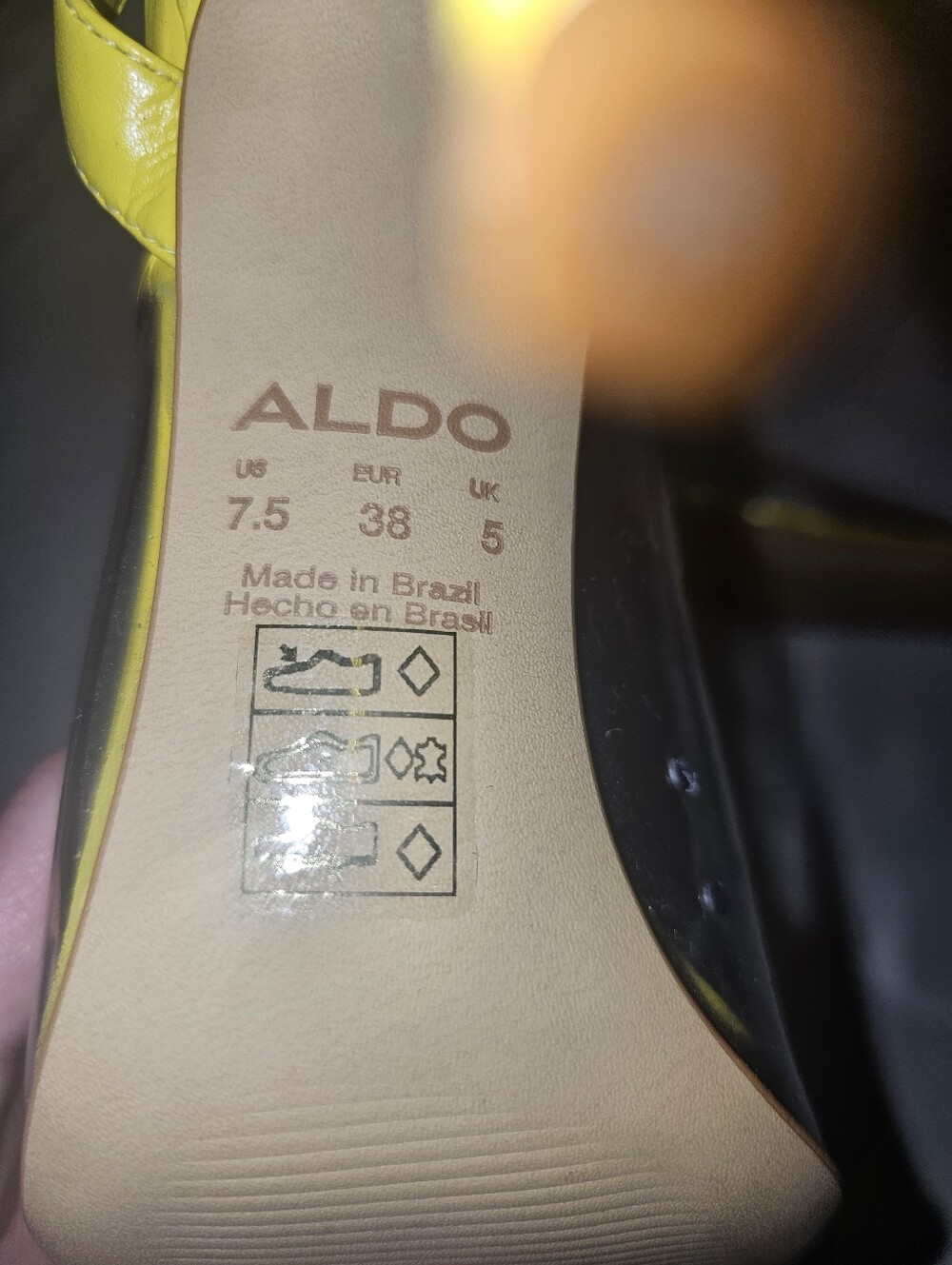 ALDO Yellow Clear PVC Slingback Stiletto Heels Pumps Size 7.5 - Picture 9 of 9